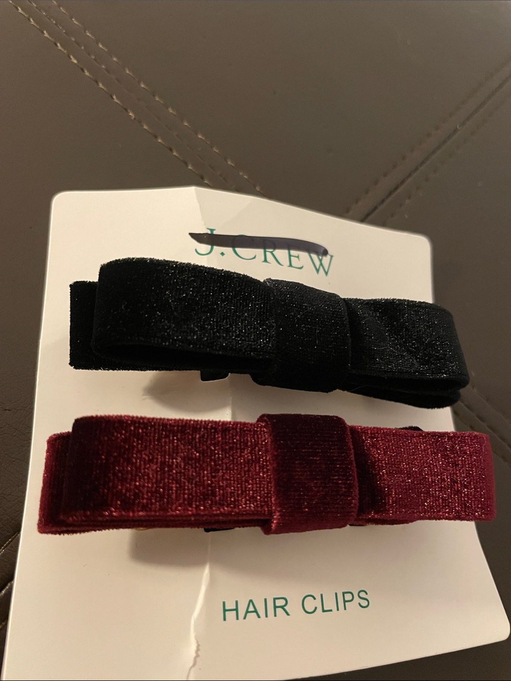 $30 msrp NWT J.Crew Velvet Bow Hair Clip set